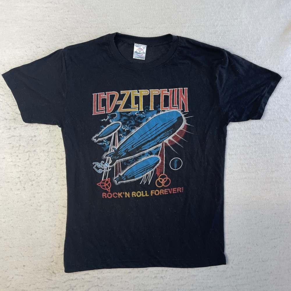 Delta Led Zeppelin T-Shirt Mens Small Black Rock‎ N Roll Forever Graphic Tee